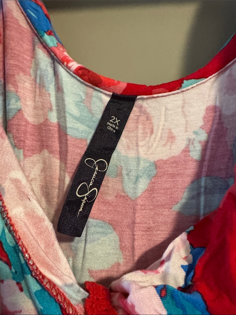 Jessica Simpson Red Floral Ruffled Romper - Picture 2 of 2